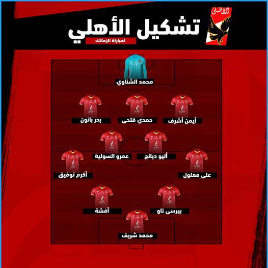 شريف و تاو يقودان هجوم الأهلي أمام الزمالك بـالدوري المصري