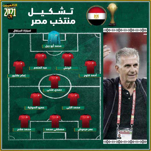 تشكيل منتخب مصر لمواجهة السنغال في نهائي كأس الأمم الأفريقية